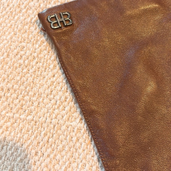 Hugo Boss Dark Brown Leather Long Gloves - Picture 3 of 6